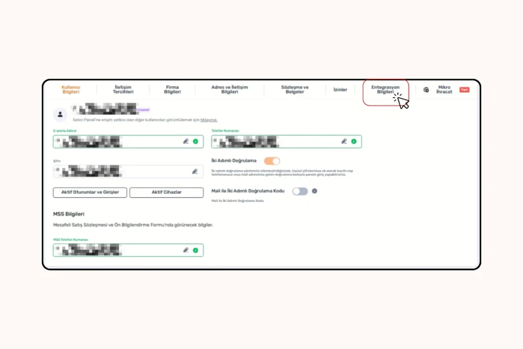 Trendyol Entegrasyon Bilgileri - API Key, API Secret, Supplier ID